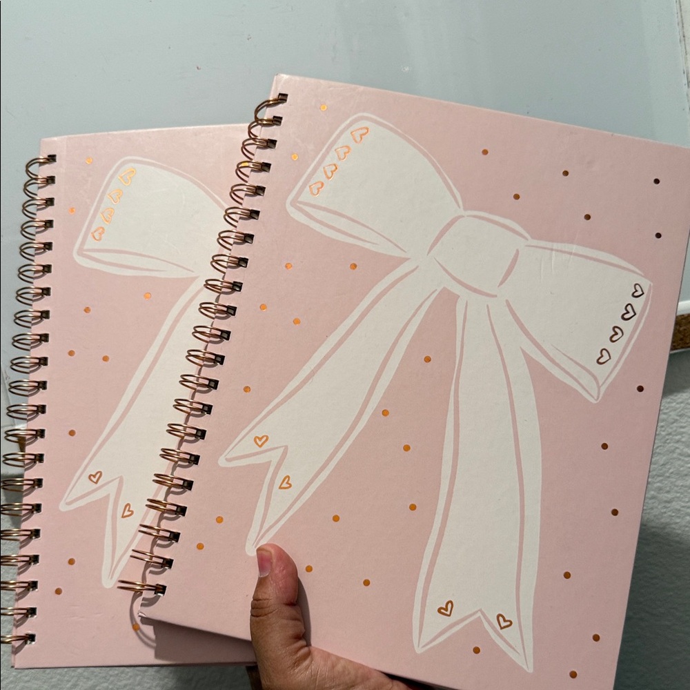 Pink Notebooks with Bow Design